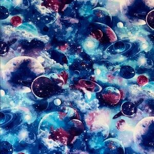 Galaxy Print Fabric, 45 in wide, 2 yards, 100% cotton, NWOT